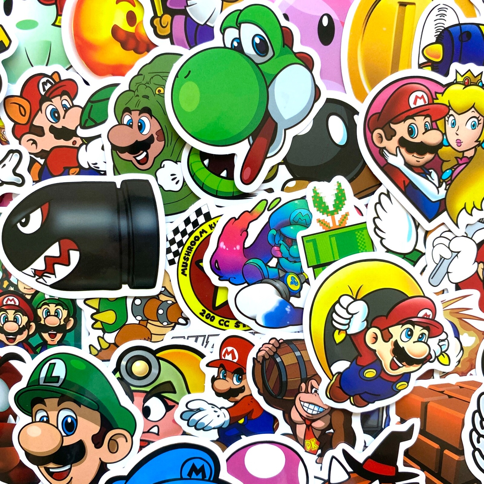 5-50 pcs Super Mario Stickers, Yoshi Luigi Mario Bros Gamer Phone Laptop Decals gallery
