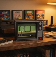 Pitfall! Retro TV Display Atari 2600 Activision Classic Video Game Nostalgia
