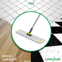 Flat Microfiber Mop – Wet/Dry Floor Cleaning Tool with 2 Reusable Mopping Pad…