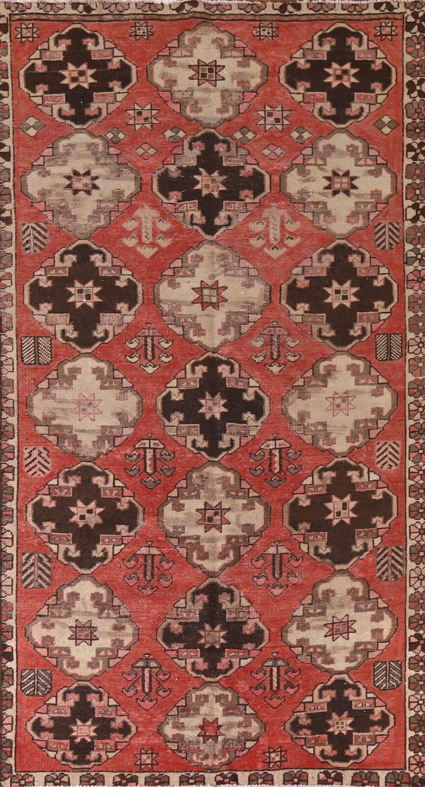 Antique Tribal Geometric Bakhtiari Area Rug 5'x9' Wool Hand-knotted Nomad Carpet gallery