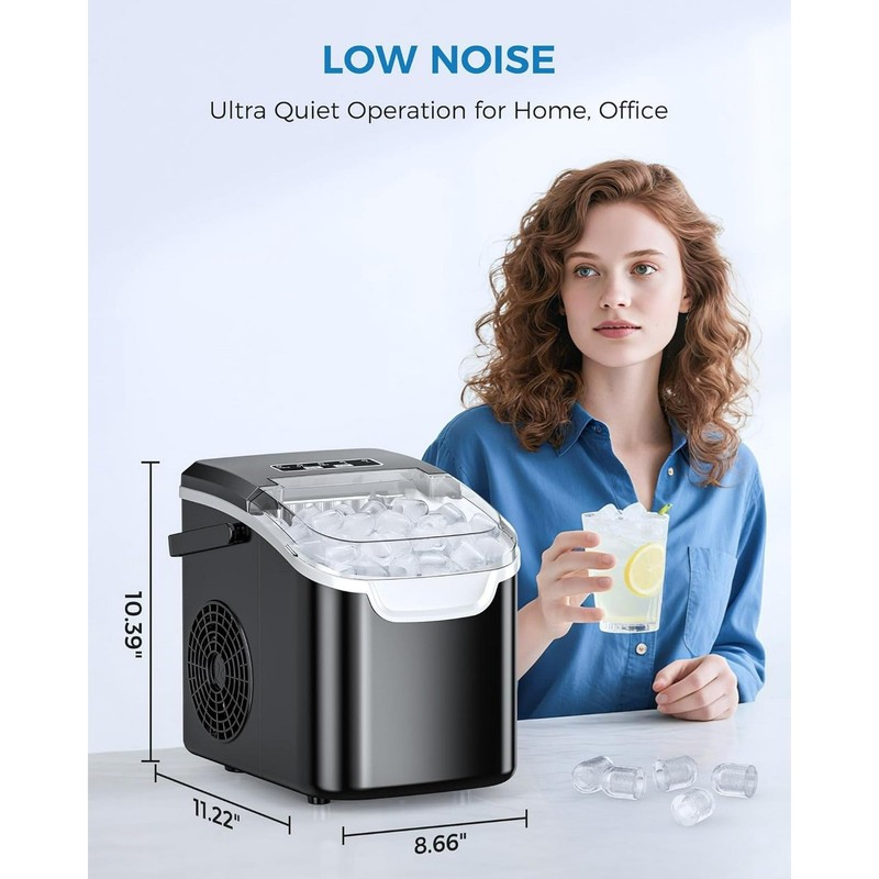 Portable Ice Machine with Self-Cleaning, 26.5 lbs/24Hrs, 8 Ice Cubes in 6 Mins gallery
