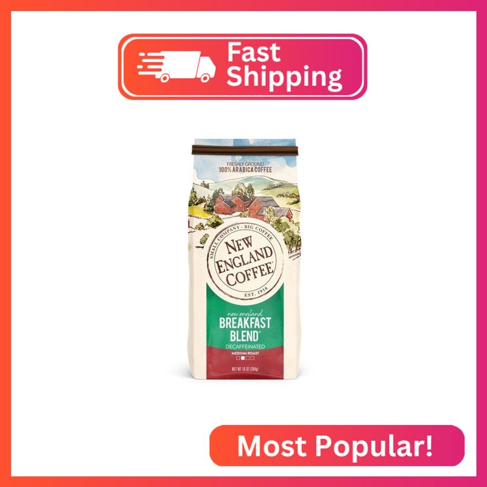 New England Coffee Breakfast Blend Decaffeinated Medium Roast Ground Coffee, 10o gallery