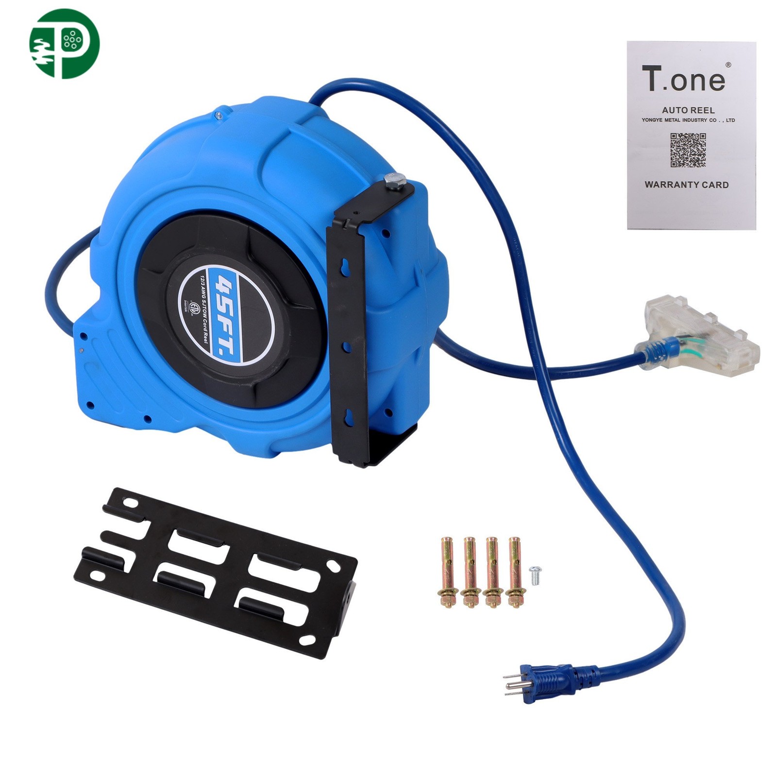 12 AWG/3C SJTOW Retractable Extension Cord Reel 45 Ft Heavy Duty Power Cord gallery