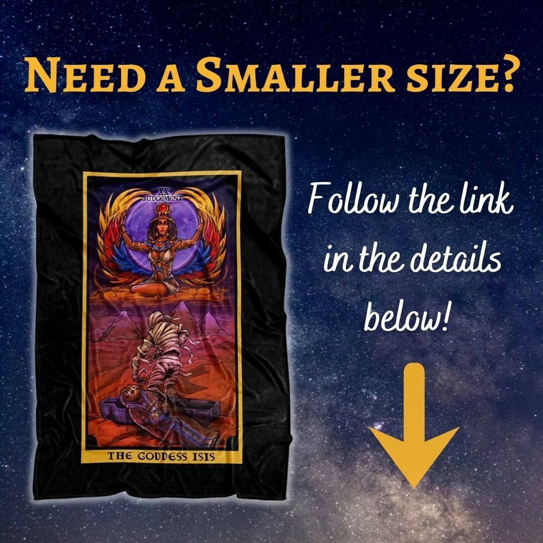 The Goddess Isis Judgement Tarot Card Blanket Egyptian Witchcraft Art (80"x 60") gallery