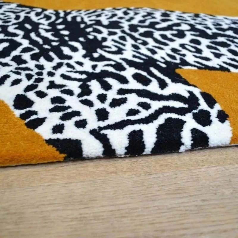 9x12 ft Handmade Hand‑Tufted Wool Area Rug Mustard Yellow Modern Living Room Rug gallery