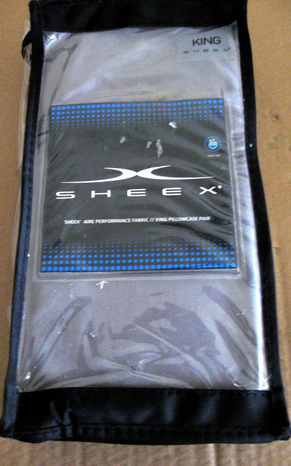 SHEEX PERFORMANCE Fabric (2) King Pillowcases CHARCOAL Color NEW in PACKAGE gallery