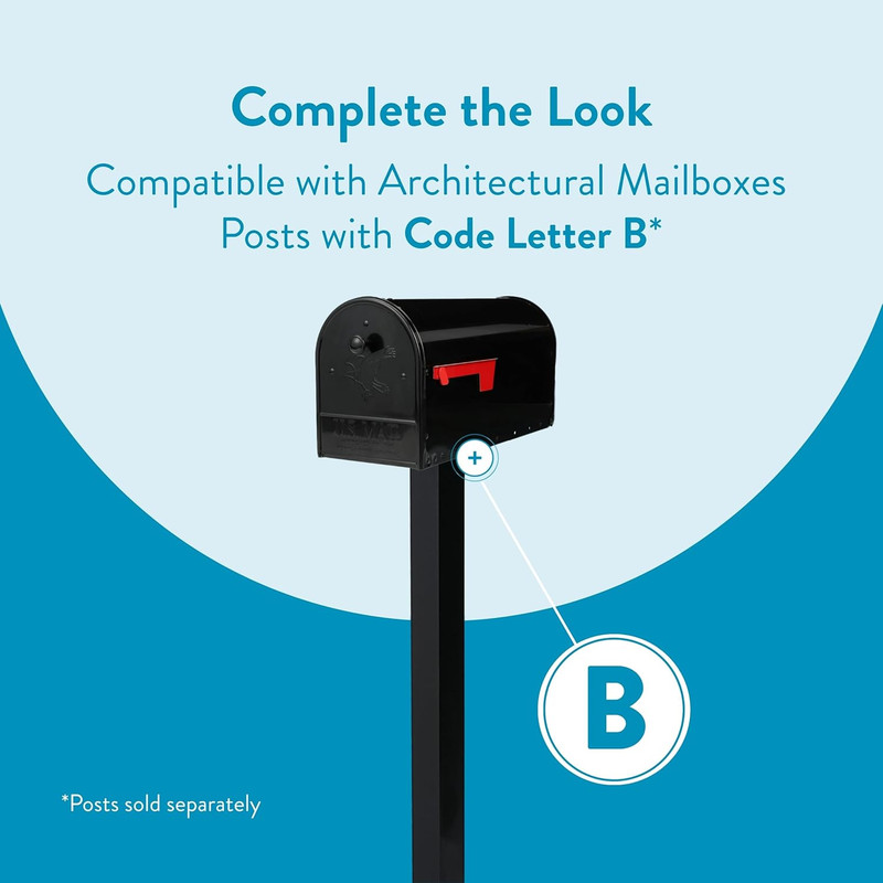 Large Capacity Curbside Mailbox Double Door Post Mount Black USPS Approved gallery