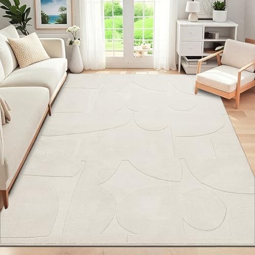 Soft Cozy Fluffy Abstract Geometric High Low Pile Area Rugs 5'x7' Non Slip gallery
