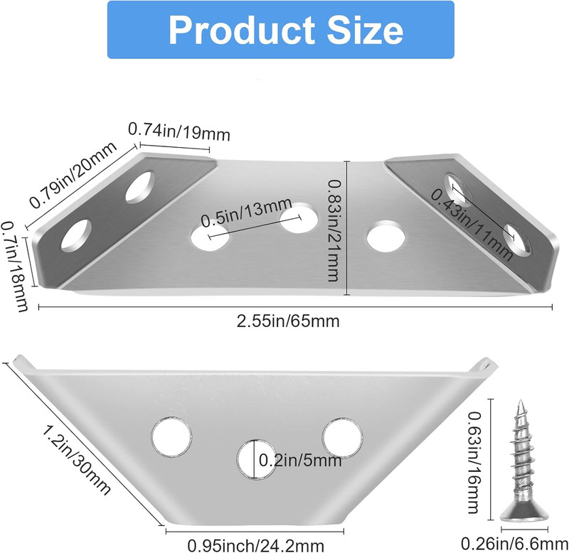 Lot Angle Corner Bracket Corner Brace Triangular Corner Connector For Furniture gallery