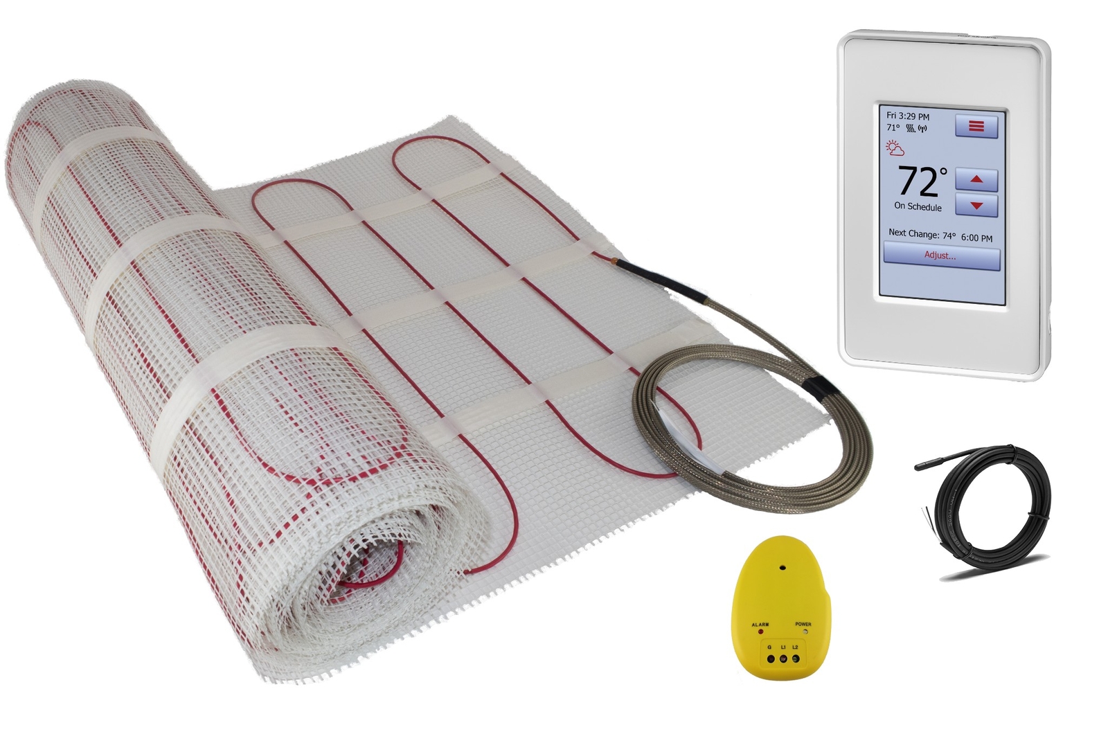 240V Radiant Floor Heat System Electric Mat Tile Warm Heated All Sizes w/Thermo gallery