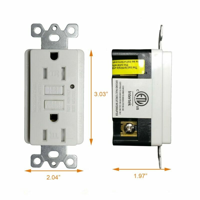 10 Pack GFCI outlet 15A Self testing Tamper Resistant Receptacle Wallplate White gallery