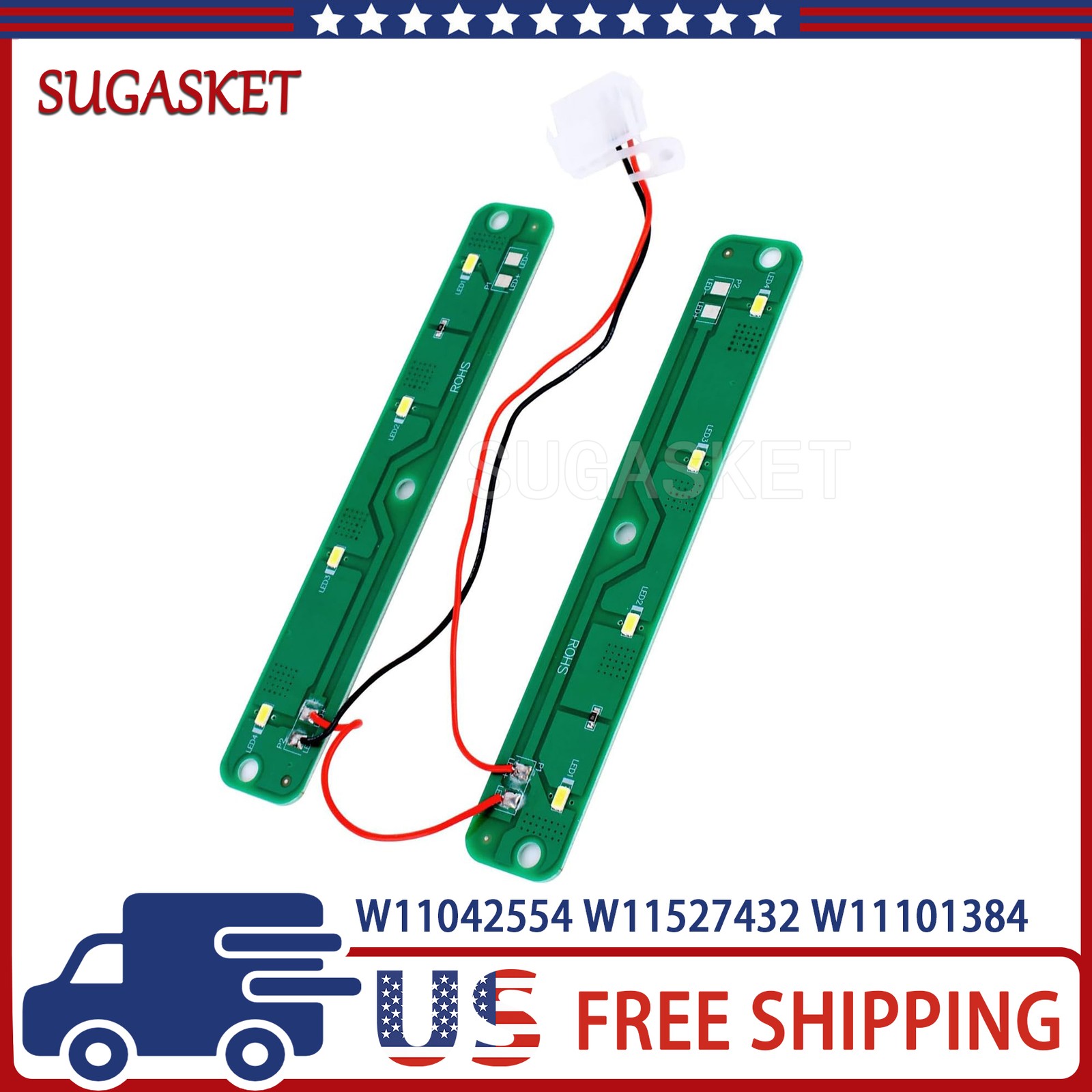 Refrigerator Light Assy Module Fits for Whirlpool W11042554 W11527432 W11387579 gallery