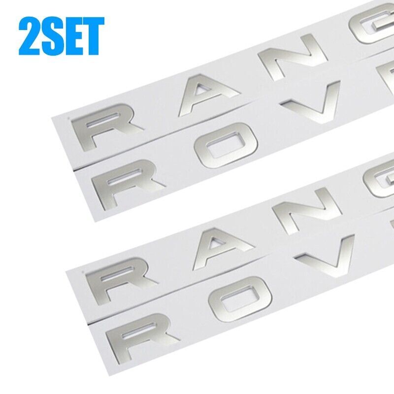 MATTE SILVER FRONT HOOD & REAR LIFTGATE EMBLEM FOR RANGE ROVER SPORT EVOQUE SET gallery