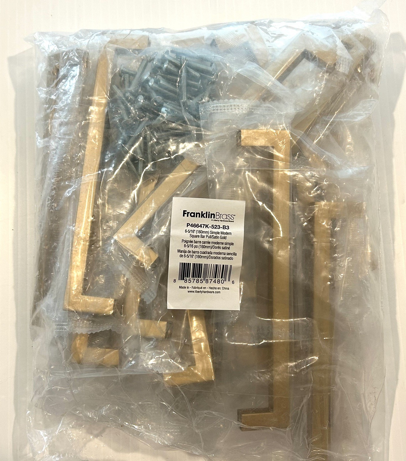 NEW-30 pack Franklin Brass Simple Modern Square 6-5/16" (160 mm) Mod. Satin Gold gallery
