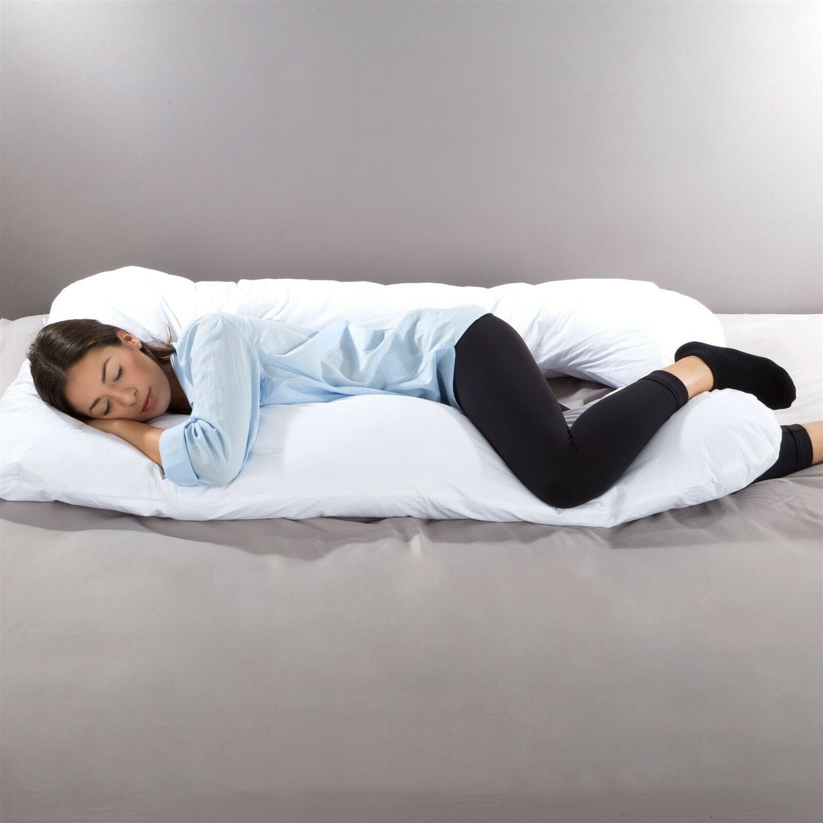 Full Body Bed U Shaped Pillow Removable Cover Support Comfortable Sleeping Aid gallery