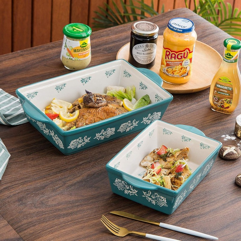 Baking Dish Ceramic Lasagna Pan Casserole Dish 3-Piece Bakeware Sets Baking gallery