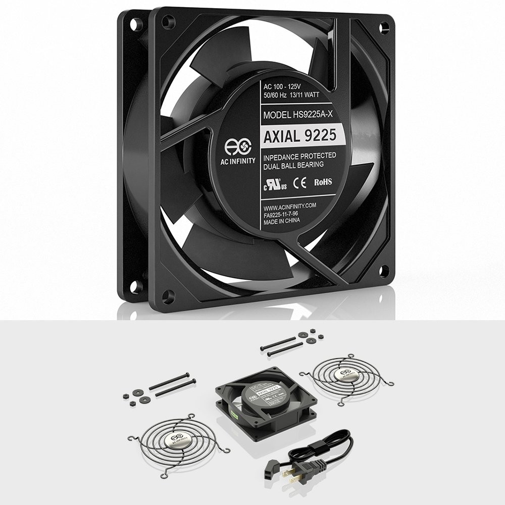 AC Infinity AXIAL 9225 120V 92mm High Speed Cooling Vent Fan UL Certified gallery
