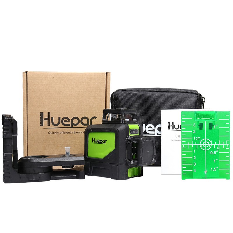 Self Leveling Laser Level Horizontal Vertical Line Green + Laser Receiver Huepar gallery
