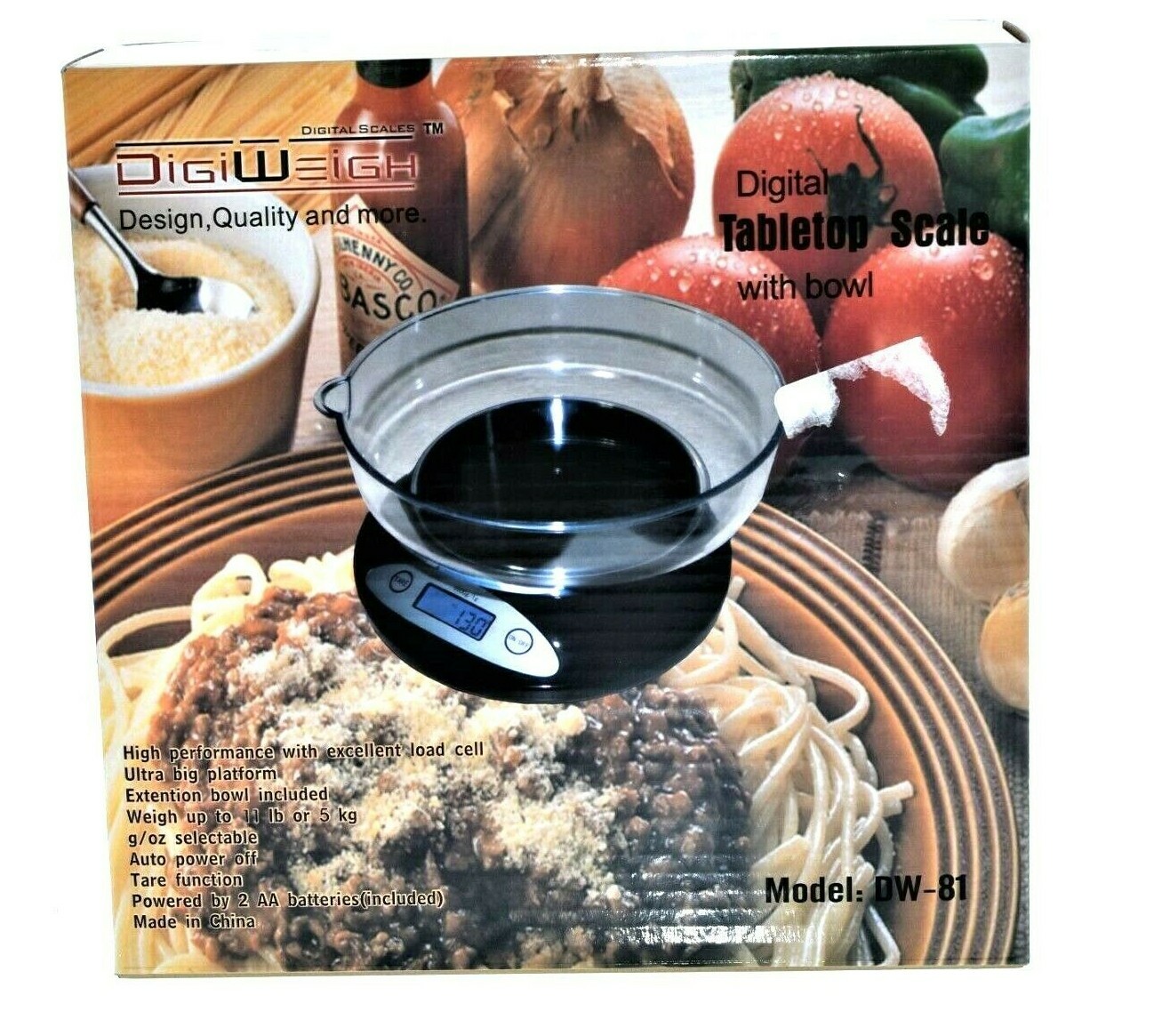 DIGIWEIGH DIGITAL TABLETOP SCALE WITH BOWL 11 POUND X 0.1 OZ-5000 KG gallery