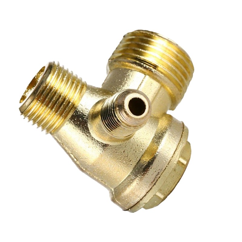 Central Pneumatic Air Compressor Check Valve 3-Port Brass 20mm/16mm/10mm-PartsJx gallery