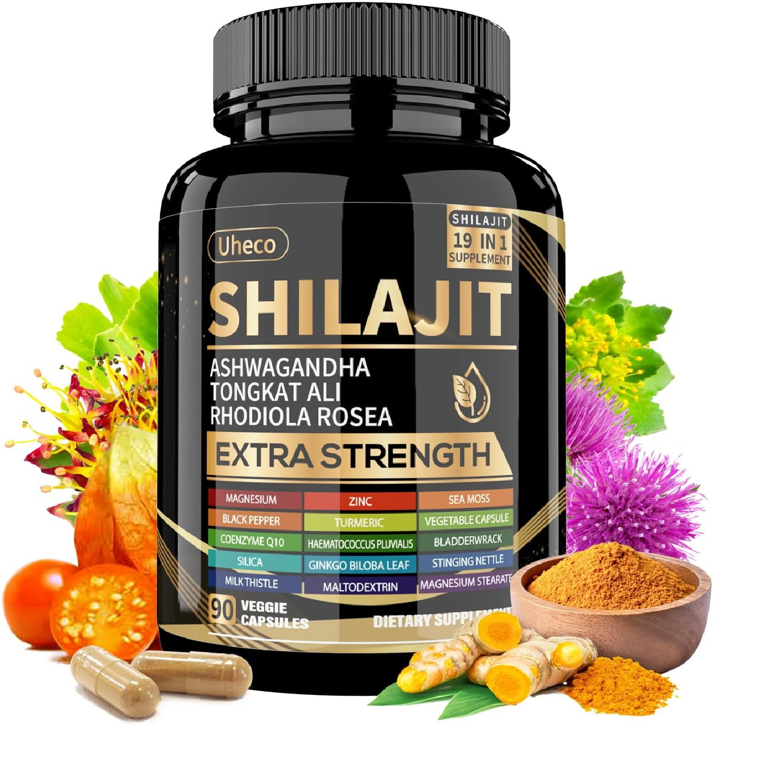 Shilajit Supplement with Sea Moss, Ashwagandha, Tongkat 1 Count (Pack of 90) gallery