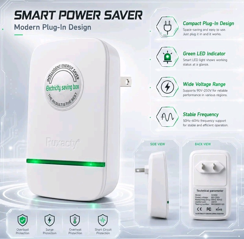 Compact Plug-In Power Box with US Plug, Built-In Indicator Light, Portable... gallery