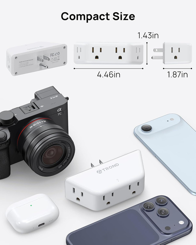 Outlet Extender Surge Protector - Multi Plug Wall Outlet with 4 Grounded Sockets gallery
