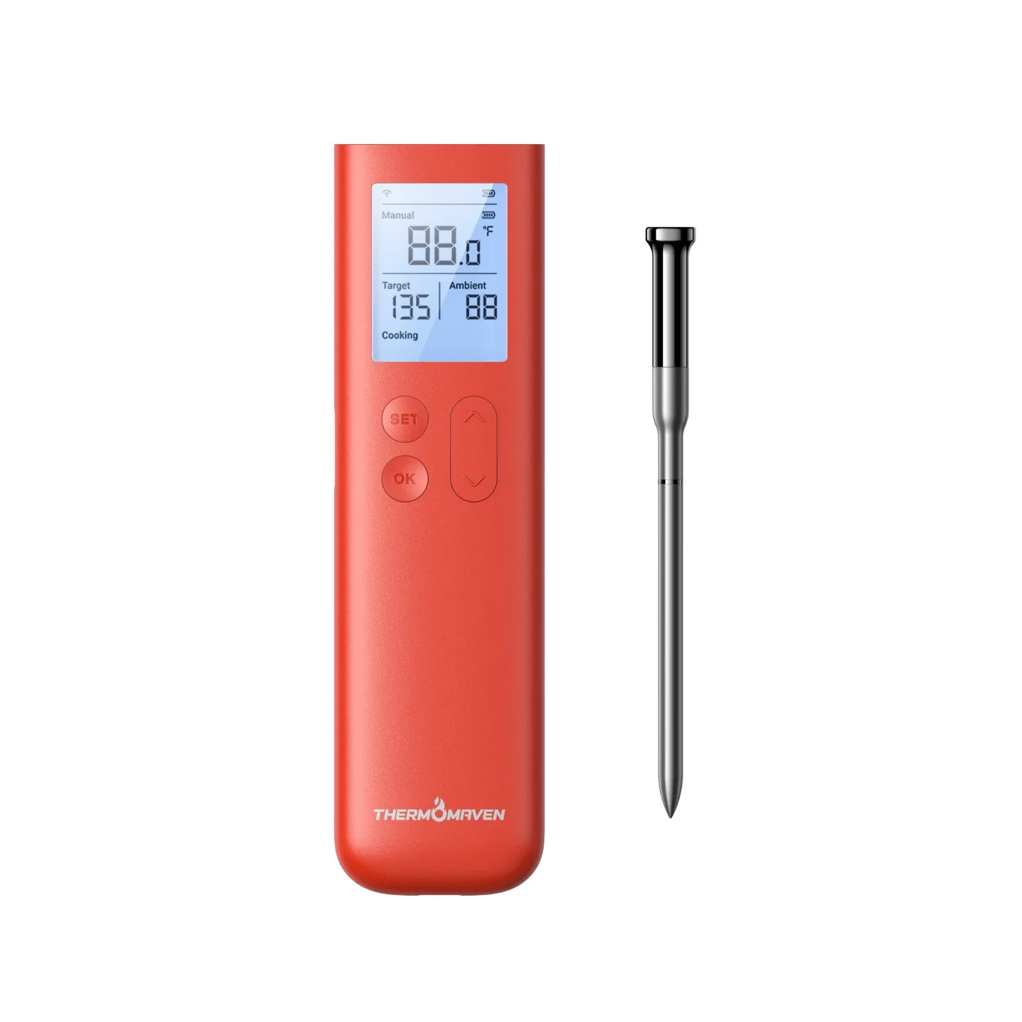 ThermoMaven G1 Wireless Meat Thermometer – Sub‑1G 3000 ft Range, Smart Display gallery