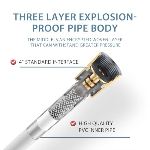 6ft Shower Hose Extra Long Explosion Proof Anti PVC Shower Head 69 In Silver gallery