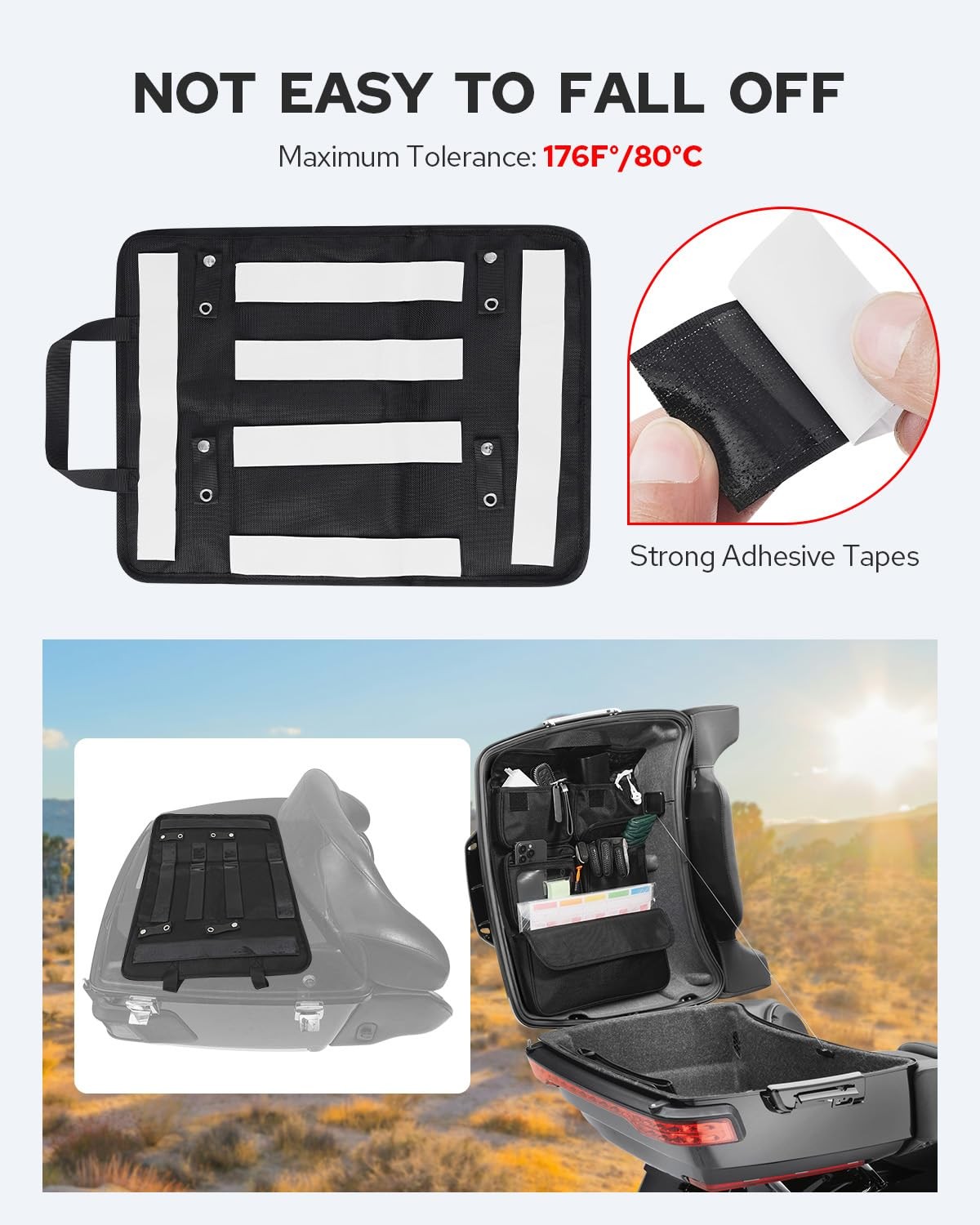 Tour Pack Lid Organizer Motorcycle Universal Storage Liner Bag Clear Pocket W... gallery