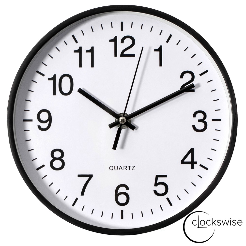 New Clockswise Black Analog Clock – Silent, Non-Ticking for Wall, Office Desk