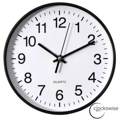 New Clockswise Black Analog Clock – Silent, Non-Ticking for Wall, Office Desk