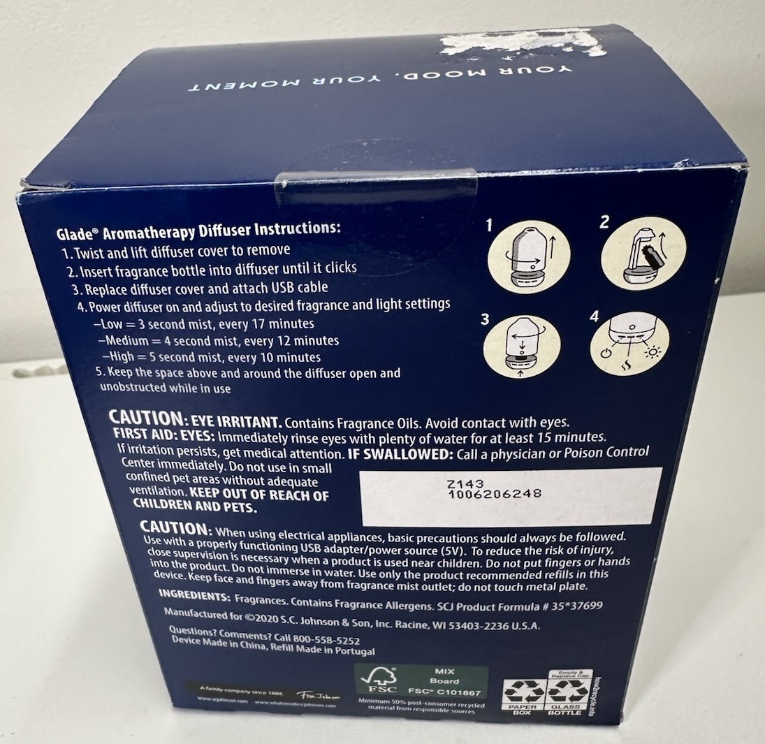 Glade Aromatherapy Essential Oil Diffuser with 1 Refill Lavender & Sandalwood gallery