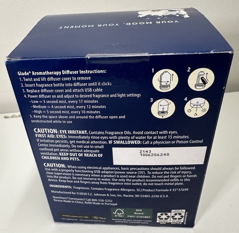 Glade Aromatherapy Essential Oil Diffuser with 1 Refill Lavender & Sandalwood gallery