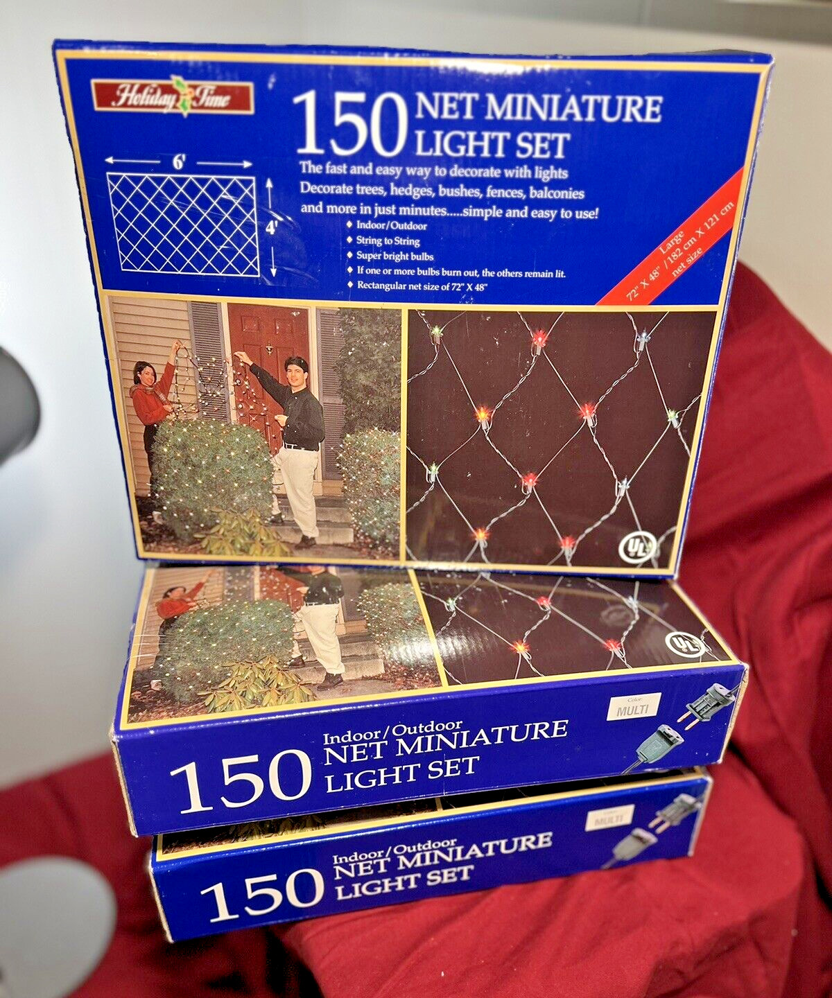 150 NET MINIATURE LIGHT SET INDOOR/OUTDOOR, BRAND NEW IN BOX, 3 BOX SET gallery