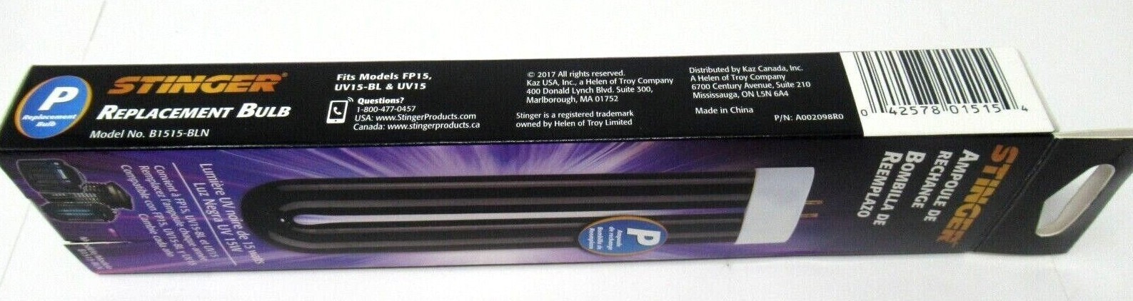 Stinger P Replacement 8" Black Light Bulb 15W Bug Zapper B1515-BLN *NEW* gallery