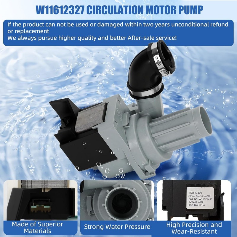 Dishwasher Circulation Pump For Whirlpool WDT730PAHZ0 WDT730PAHW0 WDP730HAMZ0 gallery