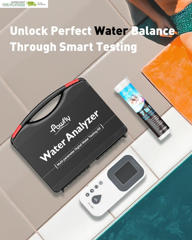 7 in 1 Digital Water Testing Kit, 50 Strips Hot Tub Test Kit, Digital Pool Water gallery