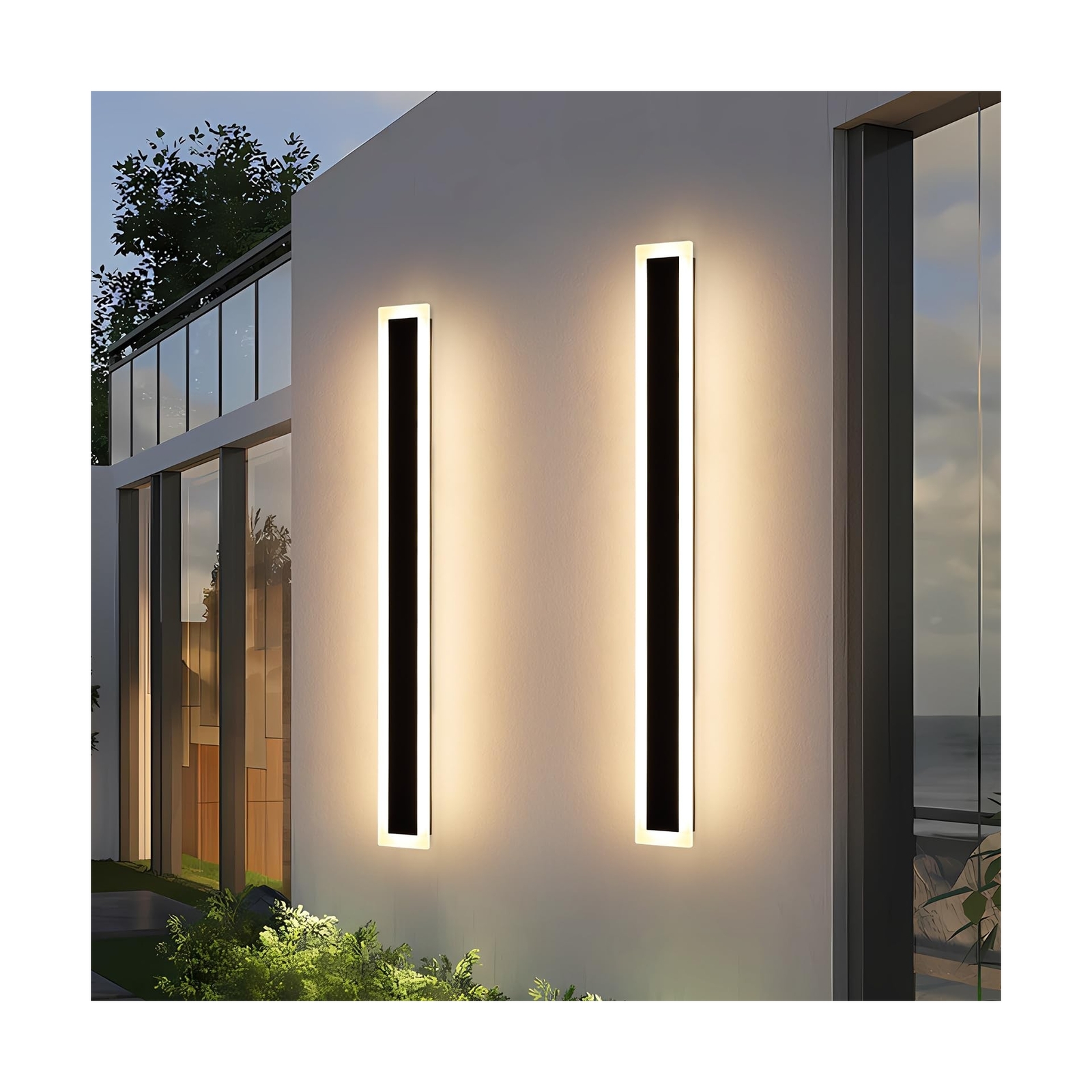 2 Pack Long Outdoor LED Wall Light, 57inch Modern Minimalist Wall Sconce, 3 C... gallery