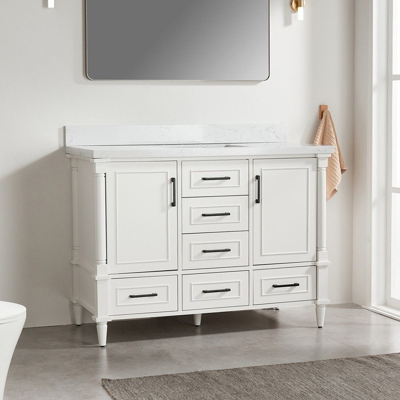 48" Bathroom Vanity w/Sink,Fully Assembled Freestanding Vanity Cabinet,6 Drawers gallery