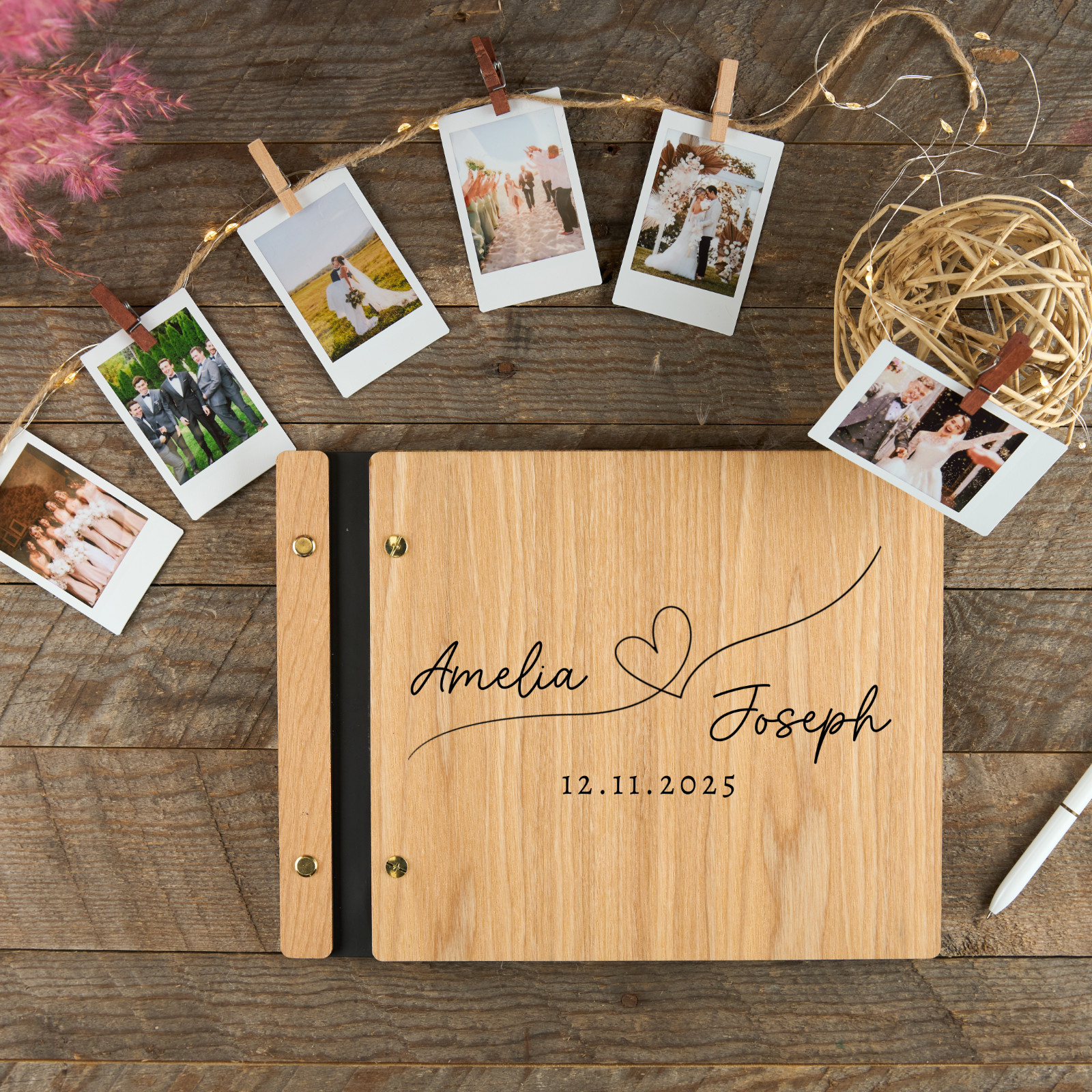 Custom Wooden Adventure Book for Couples – Personalized Travel Memory Gift Album gallery