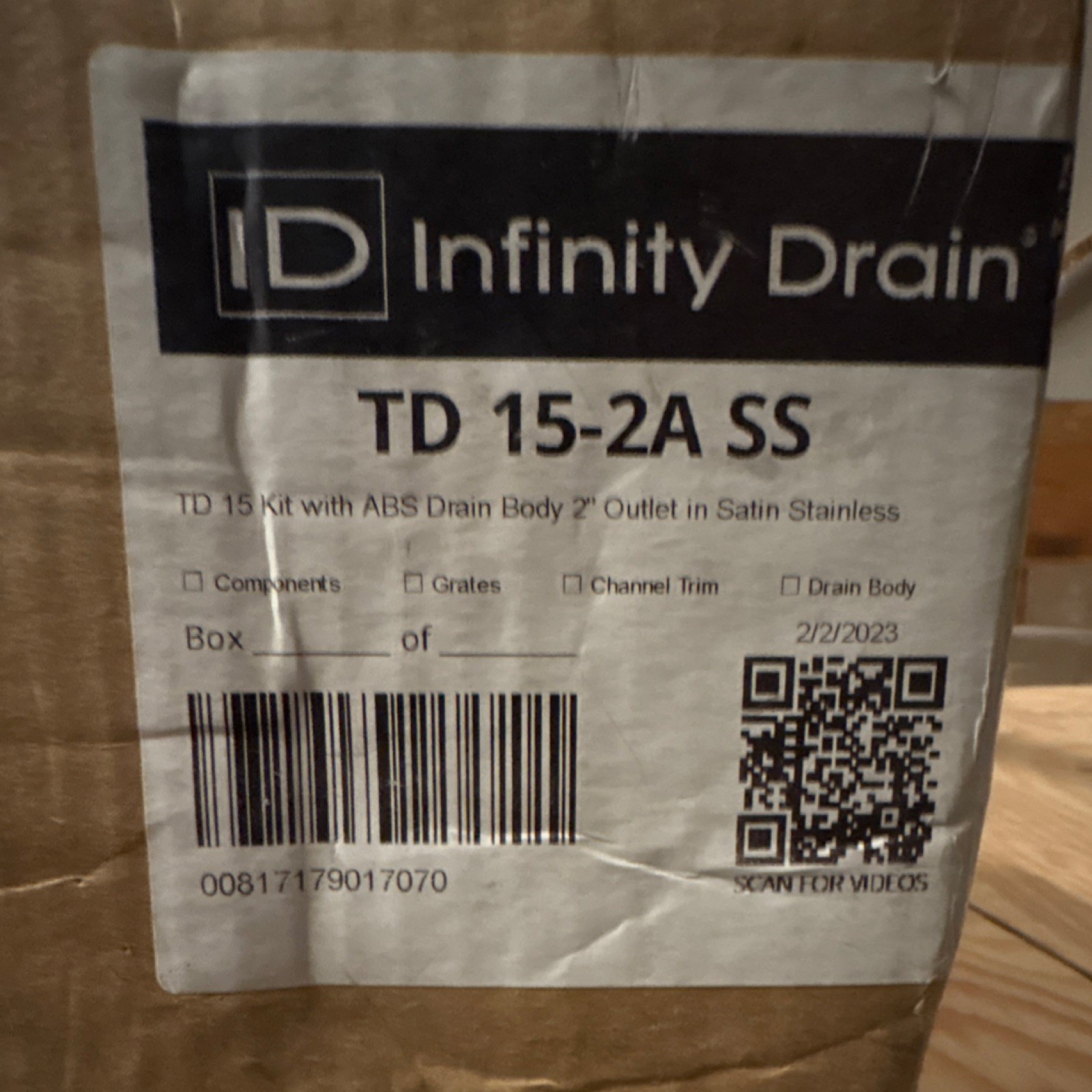 Infinity Drain TD 15-2A SS Satin Stainless Steel Drain Grate Kit with ABS Body gallery