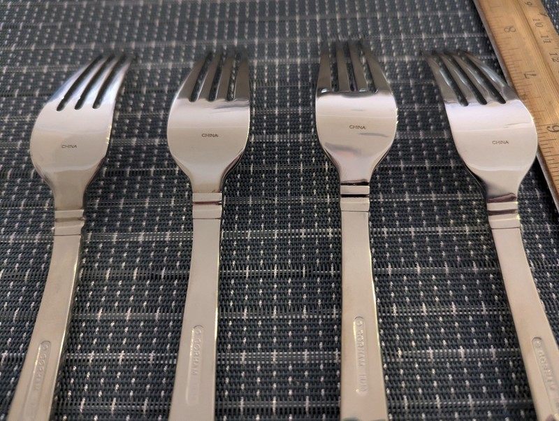 Gorham COLUMN FROSTED Stainless Flatware 18/10 Set of 4 Dinner Forks (China) gallery