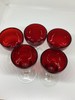 Ruby Red Cordial/Liqueur Glasses Small 3” Cups, Clear Bubble Stems - Set 5 Vtg gallery