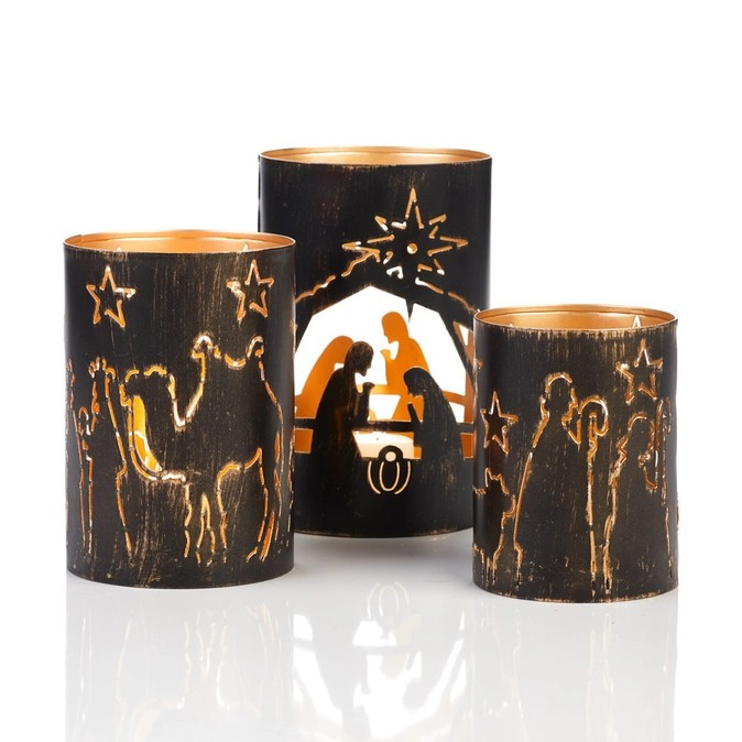 Nativity Scene Lantern Candle Holder Set gallery