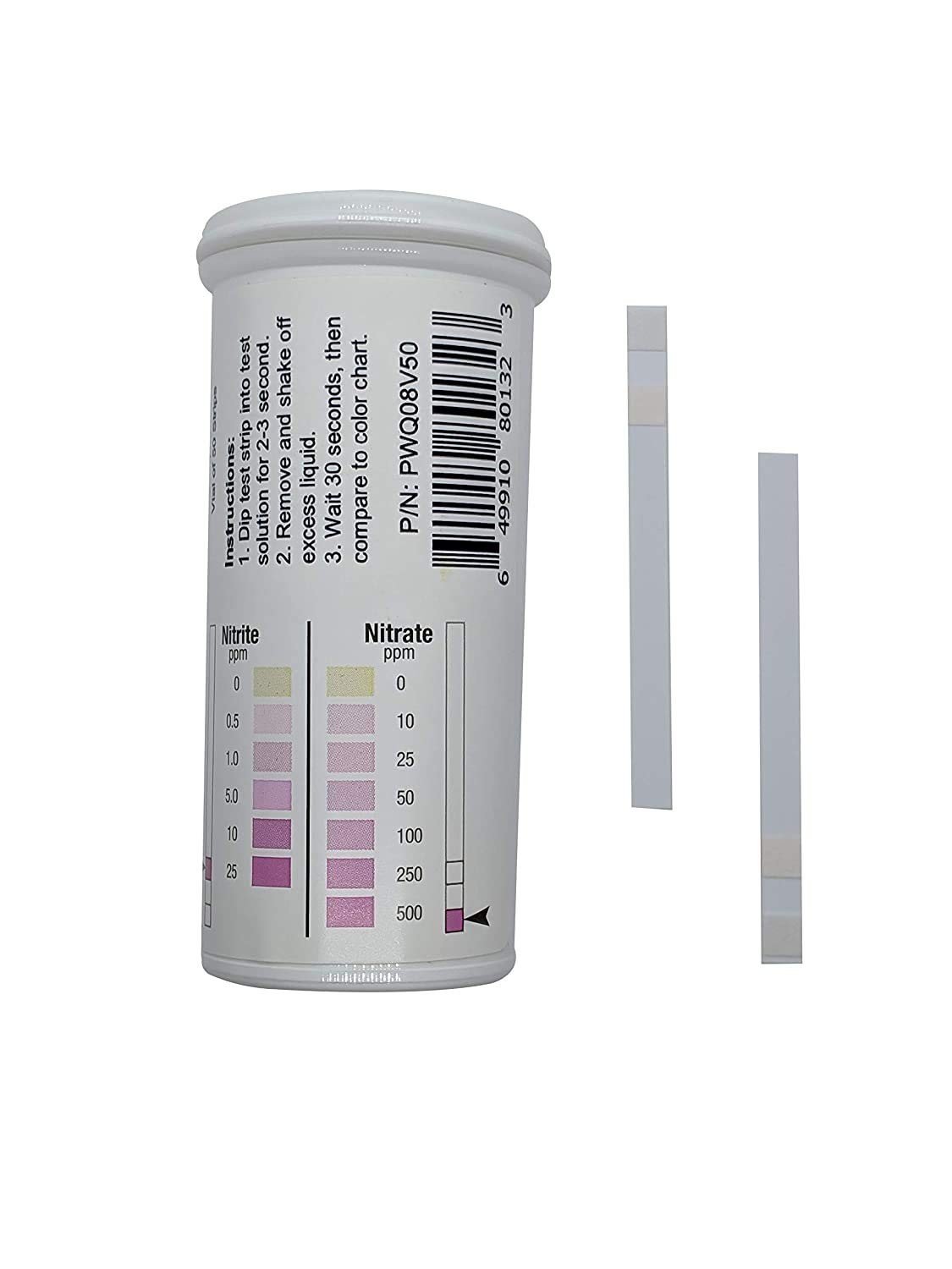 Nitrite 0-25 ppm, Nitrate 0-500 ppm Pad Test Strip [Vial of 50 Strips] gallery