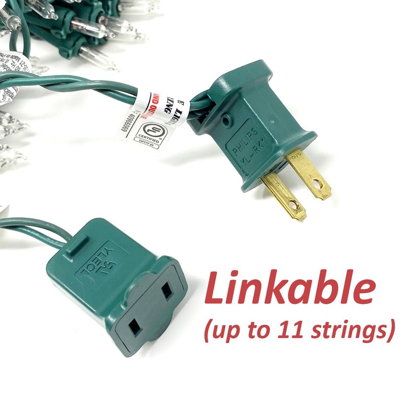 PHILIPS 100 Mini Clear String Light Green Wire, Warm White 25 ft Christmas Décor gallery