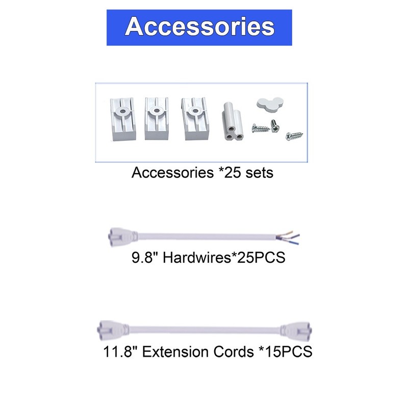 25 Pack 4' Integrated LED Shop Light Fixture Garage 72W V-Shape Led Tube Light gallery