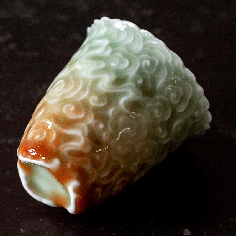 80ml Celadon Porcelain Relief Master Cup Handmade Creative Master Tea Cup China gallery