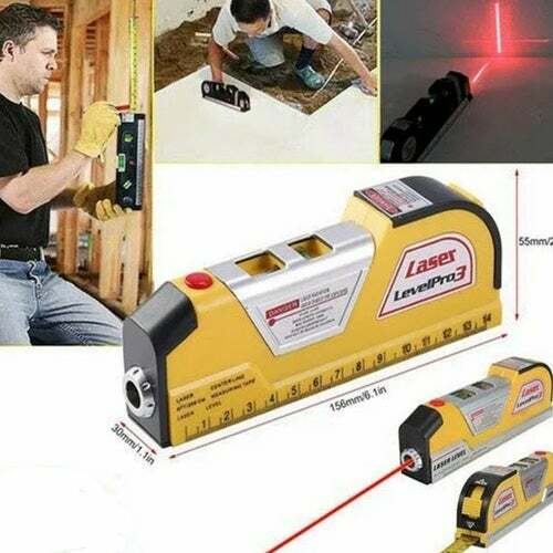 Laser Level Horizontal Vertical Line Measure Measuring Tape Ruler Meter Tool gallery